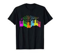 Music Notes Colorful Keyboard Piano Lover T-Shirt