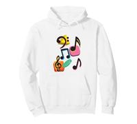 Music Notes Colorful Retro Vintage Style Musicians Pullover Hoodie