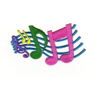 Music Notes Colourful Iron-On Patch Iron-On Patch Musical Notes Patch Size 7.4 x 5.0 cm