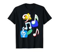 Music Notes Colourful Retro Vintage Musicians Value Graphic T-Shirt, Men, Black, M