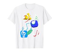 Music Notes Colourful Retro Vintage Musicians Value Graphic T-Shirt, Men, White, M