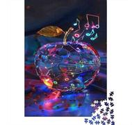 Music Notes Crystal Apple Decor 1000-Piece Jigsaw Puzzle for Adults, 70x50cm/1000pcs, Low-dust White Card for Tabletop Use; A Calm After-work Activity