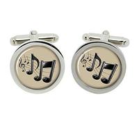 Music Notes Cufflinks in Chrome Box
