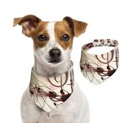 Music Notes,Dog Bandanas Cotton Pet Scarf Adjustable Bibs for Pet,M