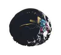 Music Notes Double Layered Shower Cap For Women Reusable Suitable For Bathing Spa