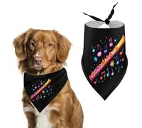 Music Notes Flutist Flute Dog Bandana Adjustable Pet Scarf Bib Cute Triangle Handkerchief for Dogs Cats Gifts