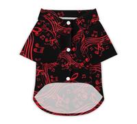 Music Notes Hawaii Shirt Print Dog Clothes T-Shirt Beach for Puppy Cat XS