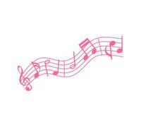 Music Notes icon Sheet Musical Notes Melody Staff Treble Clef Notes Wall Decals Paster Paper 34x65.3cm Tattoo Culture Pink