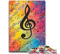 Music Notes Jigsaw Puzzles for Adults 1000,Challenging To Complete But Fun And Humorous Educational Game for Birthday (50x75cm)