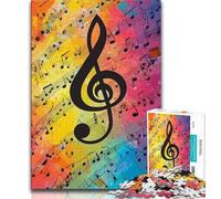Music Notes Jigsaw Puzzles for Adults 1000,for Educational Game Challenge Toy for Is Ideal As A Gift for The Whole Family 38x26cm