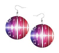 Music Notes. Leather Round Earrings Daily Accessories Working At Work Women'S Fashion