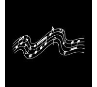 Music Notes Musical Elements on Fine Carving Stickers 30x66.5cm Multi Color Selection White