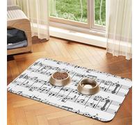 Music Notes Musical Note Symbol Illustration,Waterproof Pet Feeding Mat,PU Leather Placemats for Cat Dog Water Bowl,Food Mats,30x45cm