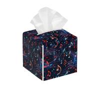 Music Notes Musical Pattern Tissue Box Cover Square Leather Waterproof Tissue Box Holder for Home Office