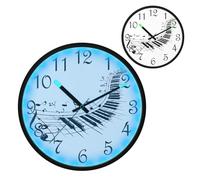 Music Notes Night Light Wall Clock LED Wall Clocks Silent Battery-Operated Glow in The Dark Large Digital Display for Bedroom Living Room Kitchen, 12 Inch