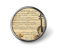 Music Notes on Old Paper Blank Round Badges Round Badge DIY Pin Back Buttons Clear Button Pins for Craft Projects Badge Making Accessories