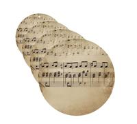 Music Notes on Old Paper Car Air Fresheners Cards 4 Pcs Hanging Fragrance Scented Cards Long-Lasting Car Aromatherapy Tablets for Wardrobe Bathroom Car Interior Mirror Pendant Gifts