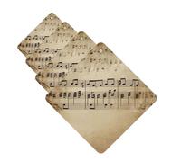 Music Notes on Old Paper Car Air Fresheners Cards 4 Pcs Hanging Fragrance Scented Cards Long-Lasting Car Aromatherapy Tablets for Wardrobe Bathroom Car Interior Mirror Pendant Gifts