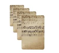 Music Notes on Old Paper Car Air Fresheners Cards 4 Pcs Hanging Fragrance Scented Cards Long-Lasting Car Aromatherapy Tablets for Wardrobe Bathroom Car Interior Mirror Pendant Gifts