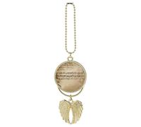 Music Notes on Old Paper Car Hanging Pendant, Zinc Alloy Rearview Mirror Charms - Relieve Visual Fatigue, Vintage Keychain Pendant, Lucky Car Interior Hanging Decoration, Golden-Style