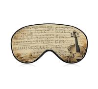 Music Notes on Old Paper Eye Cover Breathable Comfortable Eyeshade Soft Skin Friendly Sleep Mask Party Night Blindfold with Fashion Adjustable Eye Mask for Night Sleeping Travel Nap