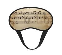 Music Notes on Old Paper Eye Mask for Sleeping Soft Satin Sleep Shade Cover Blindfold with Elastic Strap Travel Nap Blackout Eye Shade Cover for Women Men