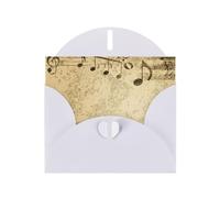 Music Notes on Old Paper Greeting Card With Envelope (160 x 120 mm) for Birthday/Wedding/Invitation/Christmas/New Year