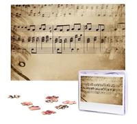 Music Notes on Old Paper Jigsaw Puzzle for Adults Challenging Wooden Puzzles 1000 Pieces Personalized Photo Puzzle Picture Jigsaws Custom Jigsaw Puzzles for Birthday