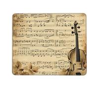 Music Notes on Old Paper Mouse Pad with Stitched Edge, Comfortable Mouse Pads with Non-Slip Rubber Base Gaming Mouse Mat Washable Mousepads Computers Laptop Desk Accessories for Office 7 x 8.6 in