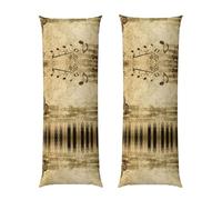 Music Notes On Old Paper Print Body Pillow Cover With Envelope Closure, Pillow Case For Long Bolster Pillow,Soft Microfiber Body Pillow