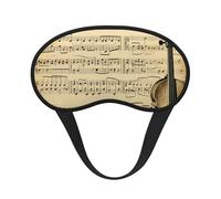 Music Notes on Old Paper Sleep Mask for Side Sleeper Soft Breathable Sleeping Eye Mask Blackout Silk Eye Sleep Shade Cover with Elastic Strap Night Blindfold for Women Men Travel Nap