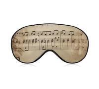 Music Notes on Old Paper Sleep Mask for Women Men, Soft Eye Mask with Adjustable Strap for Sleeping, Light Blocking Travel Blindfold for Nap Comfortable Eye Cover for Home Office