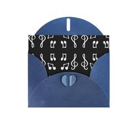 Music Notes Pearl Paper Holiday Greeting Card With Envelopes Weddings Party Birthday Invitations Wishes