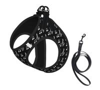 Music Notes Pet Leash Vest For Small Dogs Cats Reflective Adjustable Soft Outdoor Walking Hiking Training