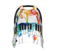 Music Notes Piano Baby Car Seat Cover Soft Baby Nursing Cover Infant Carseat Stroller Cover for Girls and Boys