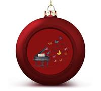 Music Notes Piano Christmas Balls Hanging Baubles Decorations for Xmas Tree Party Gift Red-style 1PCS