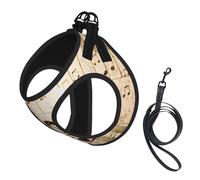 Music Notes Piano,Pet Harness,Adjustable Reflective Dog Harness,Pet Leash Vest,L
