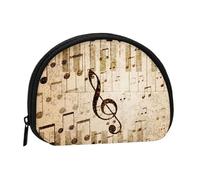 Music Notes Piano, Women's Storage Bag Shell Makeup Bag Small Coin Purse Shell Change Pouch