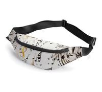 Music Notes Print Belt Bag, Multifunctional Sports Waist Pouch with Adjustable Strap, Lightweight Casual Waist Pack for Travel Running Cycling Daily Outdoor Activities
