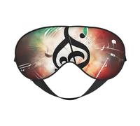Music Notes Print Breathable Full-Cover Eye Mask Stylish Adjustable Nap Night Restful Environment