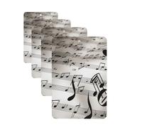 Music Notes Print Car Air Freshener Cards Set of 4 Pieces Long Lasting Hanging Scented Cards for Bedroom Wardrobe Car Aromatherapy Tablets for Men Women Rearview Mirror Pendant
