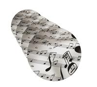 Music Notes Print Car Air Freshener Cards Set of 4 Pieces Long Lasting Hanging Scented Cards for Bedroom Wardrobe Car Aromatherapy Tablets for Men Women Rearview Mirror Pendant