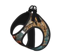 Music Notes Print Dog Harness Leash Set Reflective Pet Harness Puppy Vest Suitable Dogs Cats Small Breeds