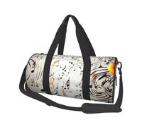 Music Notes Print Duffle Bag for Women Men Personal Item Travel Bags Canvas Weekender Overnight Bag Lightweight Sports Tote Gym Bags Carry On Luggage Bag, Black, One Size
