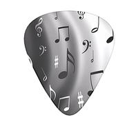 Music Notes Print Guitar Plectrums 12 Pieces Set =>> Comfortable In The Hand With Smooth Edges Three Thicknesses To Match
