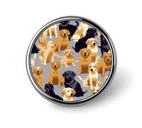 Music Notes Print Lapel Pin Fashion Brooch Pin Cute Button Badges Round Button Pins Enamel Pins Metal Pinback for Hat Shirt Clothing Bags Decoration, Dog Pattern, Circular