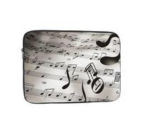 Music Notes Print Laptop Case 15 inch, Water Resistant Laptop Sleeve Shockproof Protective Traveling Computer Bag Portable Business Briefcase for Men Women
