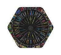 Music Notes Print Leather Coaster Set of 6 Pieces,Hexagon Heat-Resistant Drinks Coffee Decorative Coaster for Living Room Kitchen,4 in