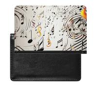 Music Notes Print Passport Holder Wallet Card Case Fashion Travel Passport Cover Documents Organizer ID Protector Holder Unisex-adult