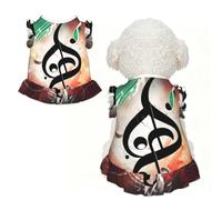 Music Notes Print Pet Breathable Sleeveless Skirt S